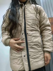 Beige Quilted Padded Jacket