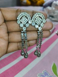 Sparkling Silver Drop Earrings