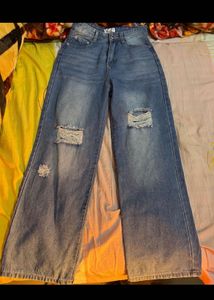 Ripped Wide Leg Jeans