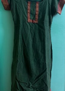Emerald Green Kurti with Traditional Trim
