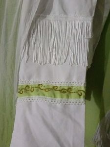 Lime Green Embellished Kaftan With Dupatta