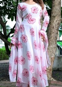 Floral Print Anarkali Dress