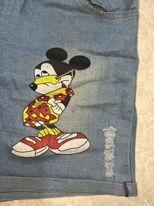 Denim Mickey Shorts - Size 28-30