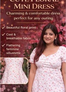 Branded Yousta Floral Mini Dress- Size M