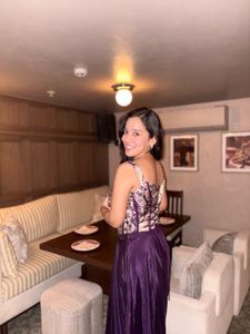 Corset Blouse with Purple pants