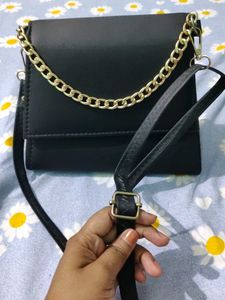 Black Chain Crossbody Bag