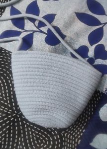 Blue Daisy Woven Crossbody Bag