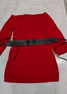 Red Off-Shoulder Dress