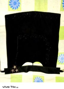 Black Embroidered Hijab or Nosepiece