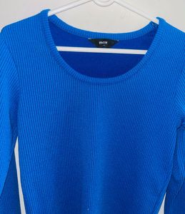 Blue Ribbed Pullover From Max