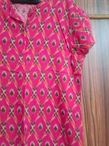 Stylish Pink Printed Kurta