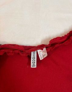 H&amp;M Red Off Shoulder Top
