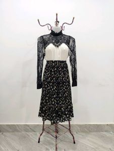 Floral Pleated Midi Skirt