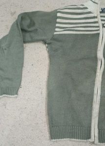 Striped Knit sweater for men with front zip