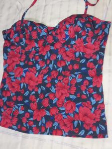 Floral Bustier Top From Shein
