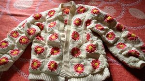 Vintage Granny Square Crochet Cardigan