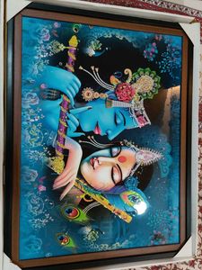 Framed Krishna & Radha Art