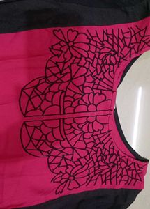 Pink &amp; Black Long Sleeve Kurti XS