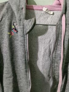 Cute Grey Kids Zip-Up Hoodie