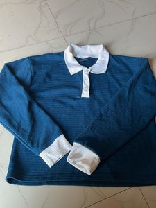 Stylish Blue Polo Top