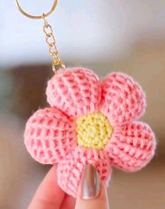 Crochet Rainbow Floral Keychain (Any 1)