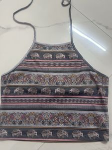 Patterned Halter Top