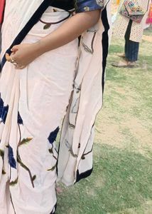 Elegant Blue &amp; Gold Sari Blouse