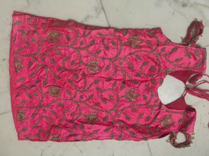 Pink Embroidered Palazzos