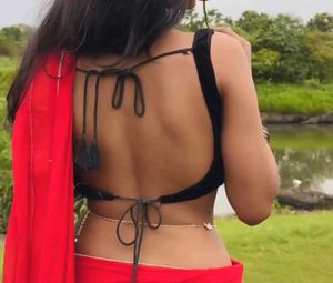 Velvet Padded Backless Drawstring Strappy Blouse