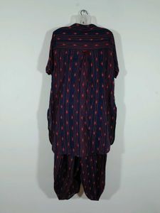 Black Printed Pathani Style Kurta Set For Women&#39;s
