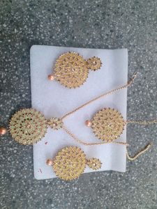 Elegant Pearl &amp; Stone Ethnic Jewelry Set