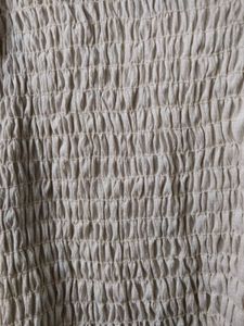 White Smocked Shoulder top