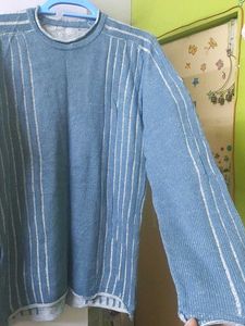 Woolen Bluish Grey Full Sleeve Sweater