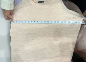 Pastel Pink Pullover With Cut Out Sleeves