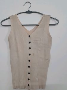 Off White Buttoned Top