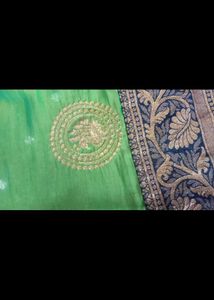 Eligent Green Saree With Peacock Pattern