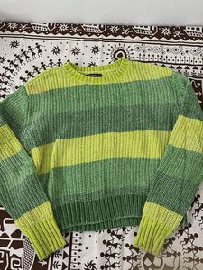 Y2K Striped Knit Cropped Sweater