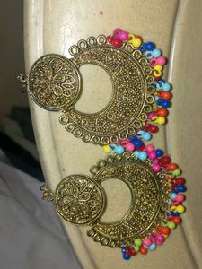 Colorful Beaded Jhumka Earrings