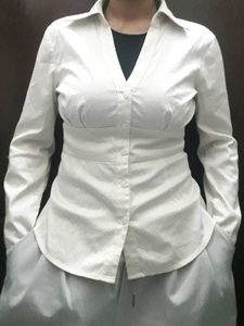 off white fitted shirt