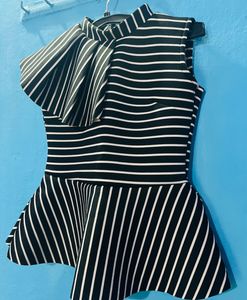 Striped Peplum Top