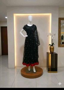 Elegant Black Net lehenga choli