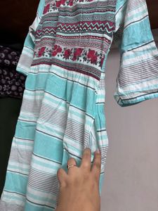 “Vishudh” Cyan Floral Kurta