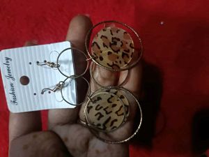 Leopard Print Circle Earrings