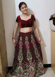 Stunning Red Bridal Lehenga Set – Full Embroidery