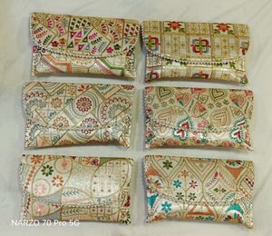 Embroidered Clutch with Pearl Detail