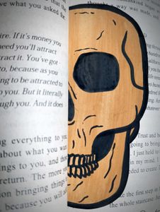 Handmade Skull bookmark.