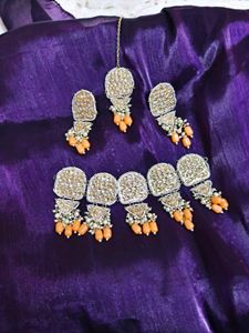 Orange &amp; Golden Jewellery Set