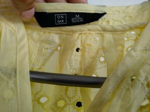 Yellow Eyelet top