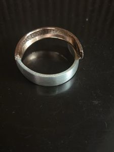 Textured Silver Bangle Bracelet