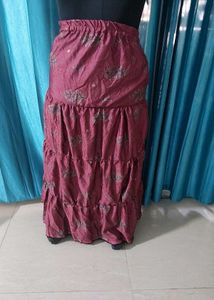 Tiered Maroon Skirt